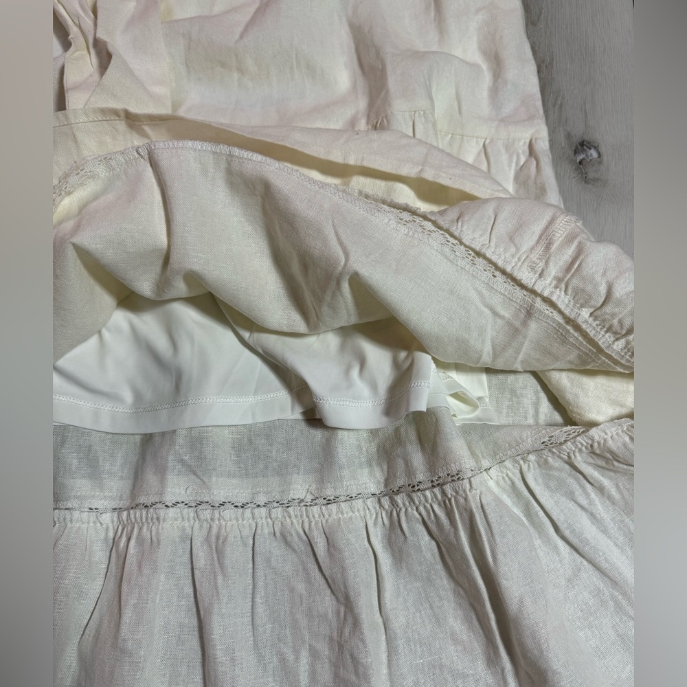 NWT ADYSON PARKER
Lined Linen Flutter Sleeve Dress, Size 2X, Ivory - Picture 6 of 13
